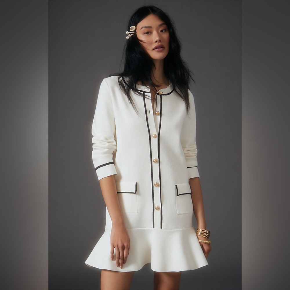 Endless Rose Cream Mini Dress with Black Accents